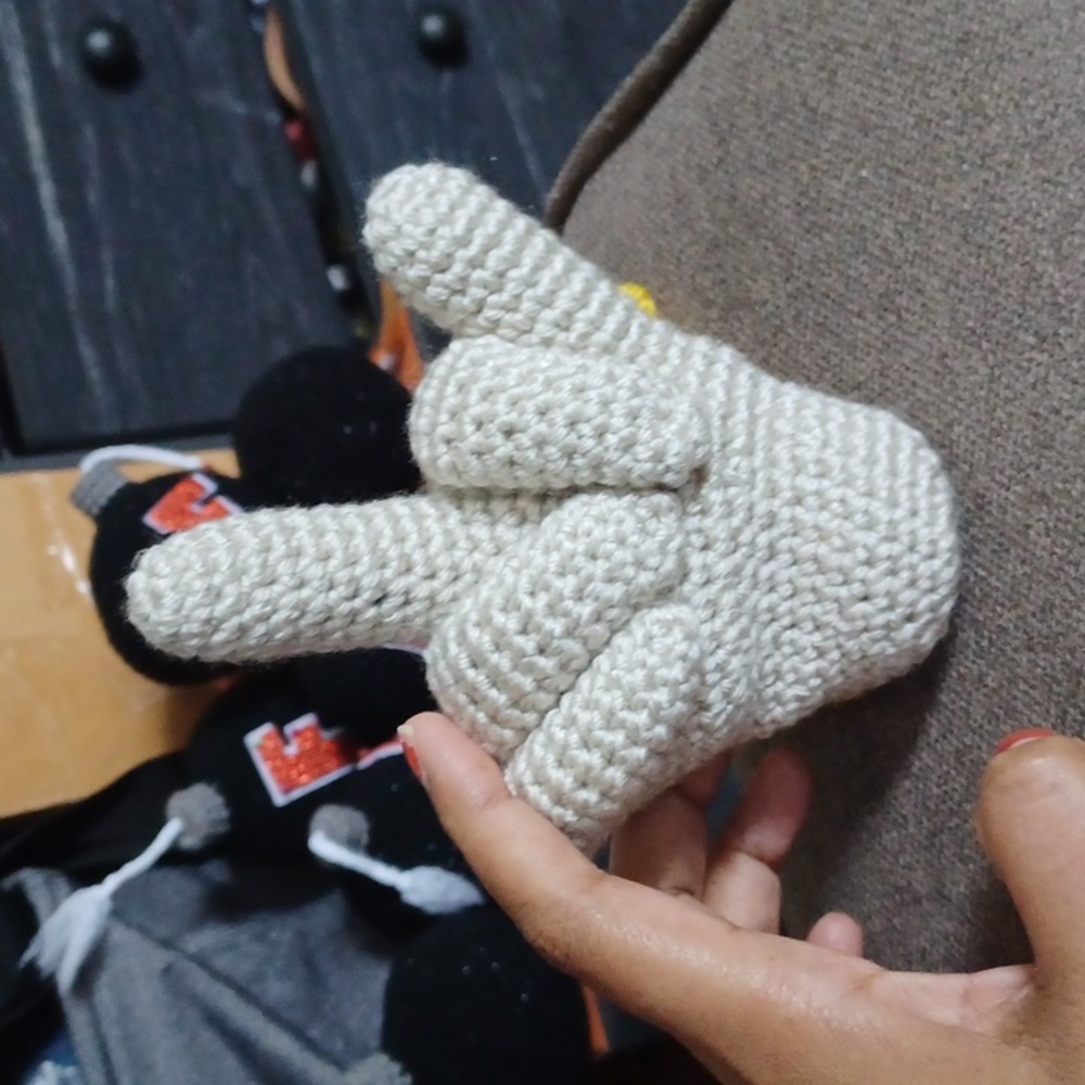 Hand-crocheted Middle Finger Duck